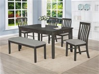 6 Piece Dining Set in Gray Finish