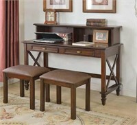 Cherry Writing Desk with Stool Set