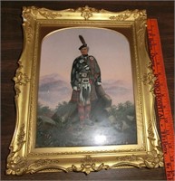 19th cent. oil on paper of Scottish Lord 14" x