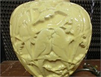 Atomic yellow Stangl "Lovebirds" pottery lamp