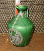 Denmark pewter wrapped pottery wine jug having