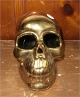 5" gold ceramic skull
