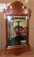 mahogany scroll plank mirror by Bombay 38"x18"