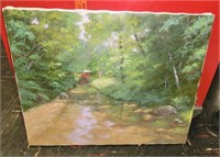 M. Wiesehan oil painting of a covered bridge