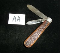 VOOS  USA 2 blade pocket knife w/picked bone