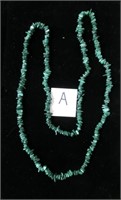 polished Malachite stone necklace