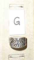wide sterling band with Hopi incised decoration