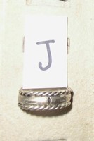 sterling band with rope edge size 12 1/2