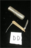 VOOS gold filled 2 blade pen knife, cylinder