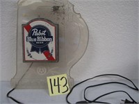 Pabst Blue Ribbon Lighted Sign Partially Lights