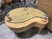 Mid-Century Modern style glass top table