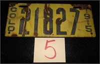 1915 Colorado License Plate