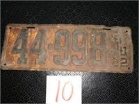 1922 Colorado License Plate
