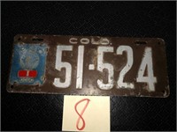 1920 Colorado License Plate