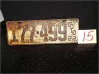 1922 Colorado License Plate