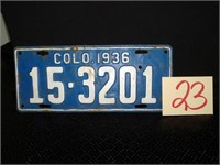 1936 Colorado License Plate