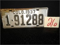 Pair of 1937 Colorado License Plates