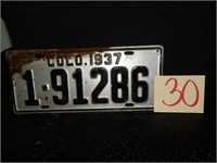 1938 Colorado License Plate