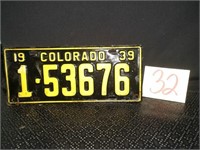 1940 Colorado License Plate