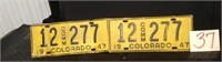 Pair of 1947 Colorado License Plates