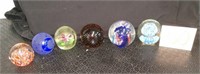 Six Glass Paperweights