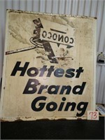 Vintage Conoco & Super Motor Oil Two Sided Sign