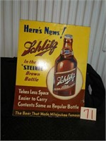 Schiltz Beer Cardboard Sign