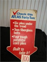 Atlas Tire Cardboard Sign