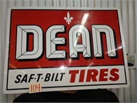 Vintage Dean Tires Sign, 42" x 30"