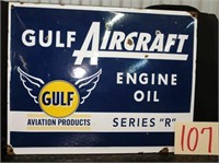 Vintage Gulf Aircraft Porcelain Sign