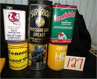 6 Old Oil Cans