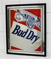 Bud Dry  Beer Mirror, 20.5”  x 17”