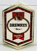 1982 Drewrys Beer Sign, 18” x 12” x 2” thick