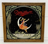 1980 Miller High Life Beer Mirror, Foil Letters,