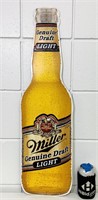 Miller MGD Light Tin Beer Sign, 30” x 9”