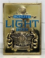 Schlitz Light Beer Sign, plastic, 15” x 11”