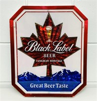 1982 Black Label Beer Sign, 16” x 13” x 2”