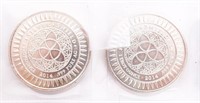 Coin 2 - 1 Oz. .999 Fine Silver Shields 2014