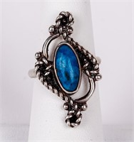 Jewelry Sterling Silver Blue Stone Ring