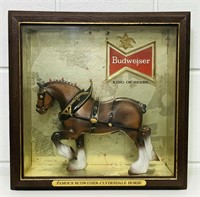 Budweiser Clydesdale Horse Beer Sign, Shadow Box