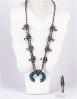Jewelry Costume Squash Blossom Necklace & Bracelet