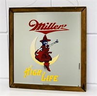 Miller High Life Beer Mirror, 13” x 13”