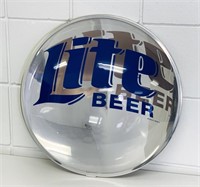 Miller Lite Beer Convex Mirror Sign, 20” diameter