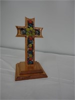 Handmade Wooden Cross on Stand-Garland Sanders