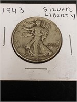 1943 Walking Liberty Half Dollar 90% Silver