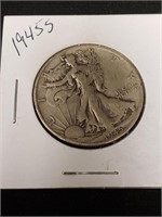 1945s Walking Liberty Half Dollar 90% Silver