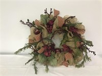 Christmas Burlap Wreath w/ Apples-Jerri Prose