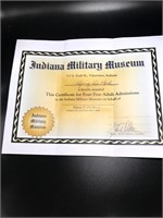 4 Adult Passes to Indiana Military Museum