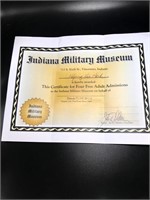 4 Adult Passes to Indiana Military Museum