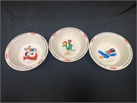 (3) Vintage Kellogg’s Cereal Bowls 1995 Preowned
